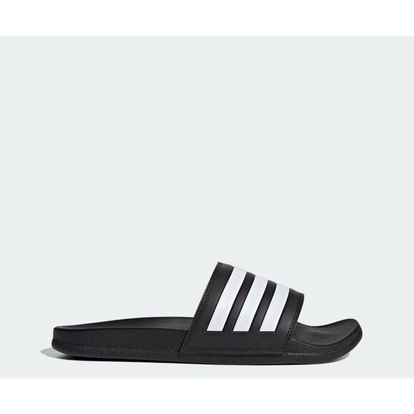 NWT ADIDAS Slides Adilette Comfort Black White Stripes Unisex Men 10 Women 11 - Picture 3 of 9